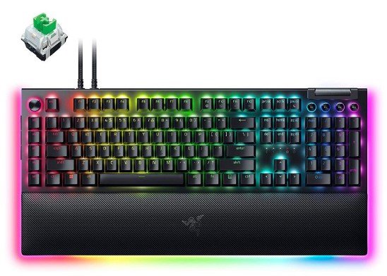 Klaviatūra RAZER BlackWidow V4 Pro, mechaninė, RGB (Green Switch)