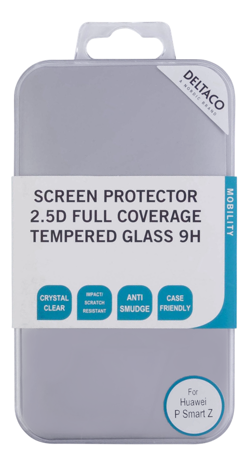 DELTACO screen protector for Huawei P Smart Z, 2.5D tempered glass, 9H hardnessTempered glass screen