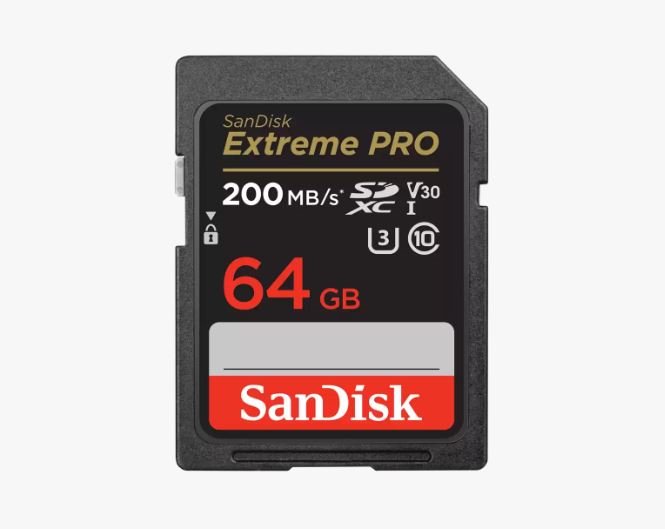 Atm.kort. SANDISK Extreme PRO SDXC 64GB, 200MB/s, 90MB/s, U3, C10, V30, UHS-I/SDSDXXU-064G-GN4IN