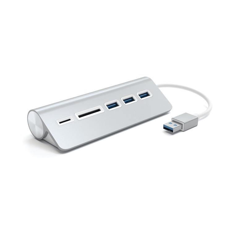 Šakotuvas SATECHI USB 3.0 HUB ir kortelių skaitytuvas