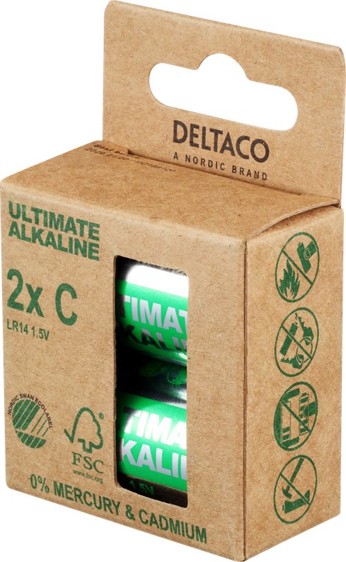 Elementai DELTACO C (LR14), 1,5 V, 2 vnt. / ULT-LR14-2P