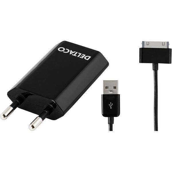 Įkroviklis DELTACO 220V tinklo, 1A USB-30pin / USB-AC31