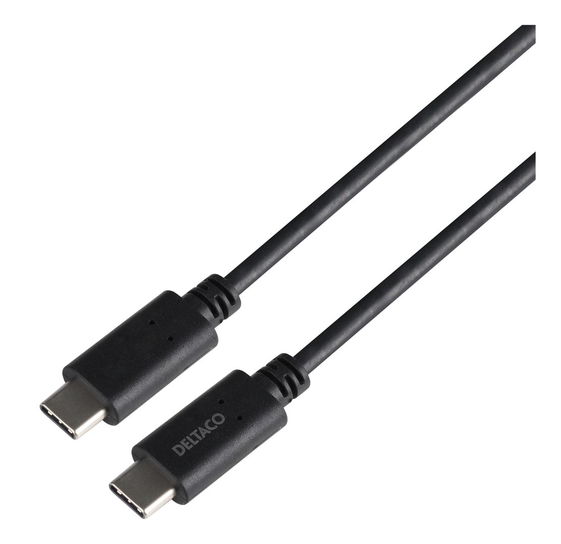 DELTACO USB-C į USB-C laidas, 5 Gbit/s, 5A, 1 m, juodas
USB-C prie USB-C jungties kabelis su 5 Gbit