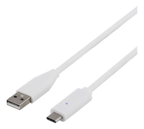 Mob. telefono kabelis DELTACO USB 2.0 "C-A", 1.5m, baltas / USBC-1010-K