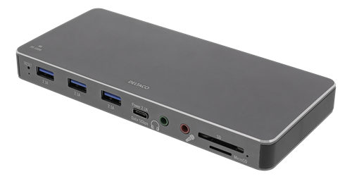 Adapteris DELTACO 100W USB-C PD 3.0, 4K HDMI, USB 3.1 Gen 1 / USBC-DOCK