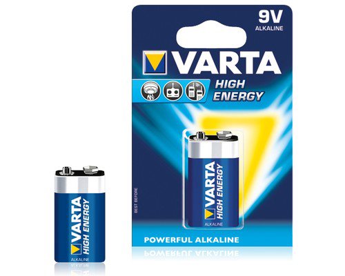 Elementai VARTA 9V,  1 vnt. / High Energy,  "krona", alkaline  (4922)