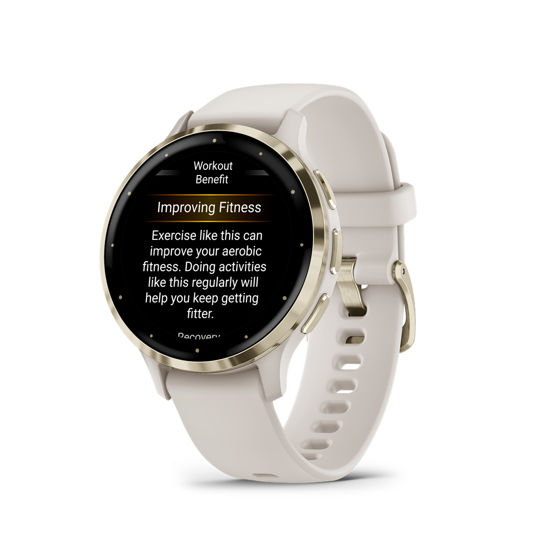 Sportinis laikrodis GARMIN Venu 3S, Ivory/Soft Gold
