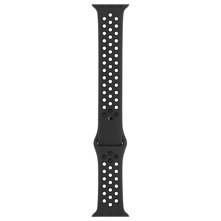 Dirželis APPLE išmaniajam laikrodžiui, 38mm, silikoninis, sportinis, juodas