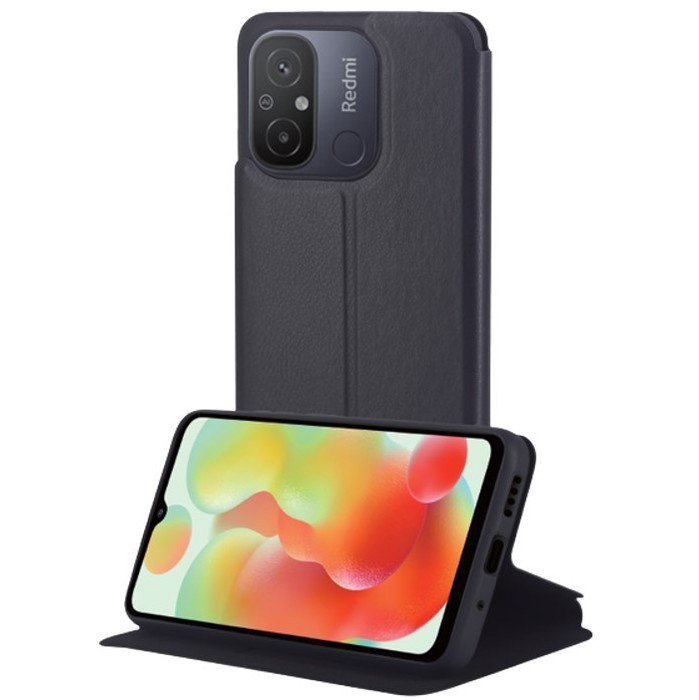 Xiaomi Redmi 12C Atverčiamas Dėklas Piniginė My Way Juodas