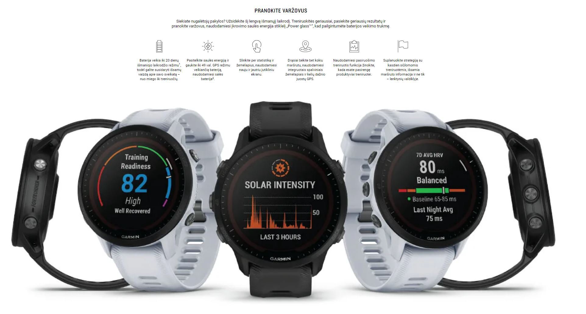 Sportinis laikrodis GARMIN Forerunner 955 Solar - Topocentras