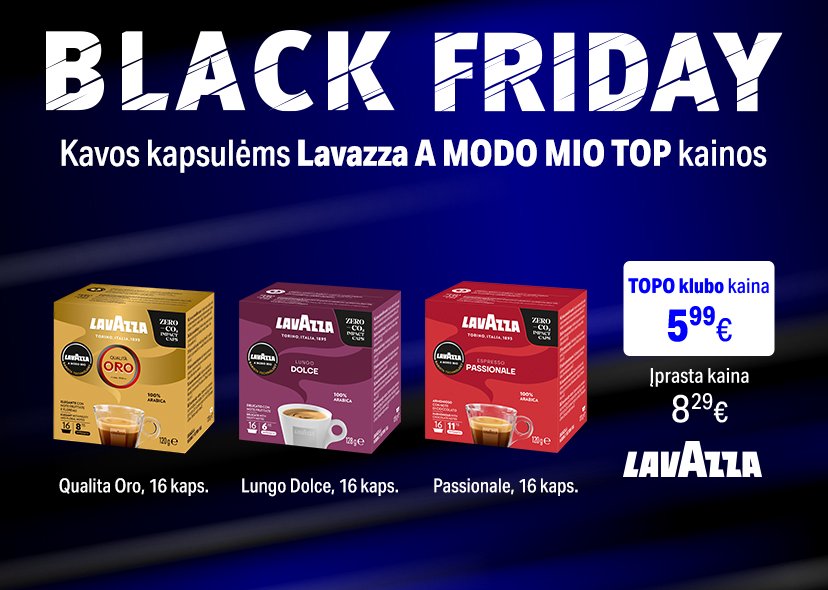 Lavazza Modo Mio kavos kapsulėms TOP kainos