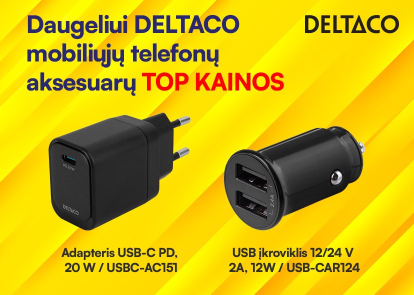 Daugeliui DELTACO mobiliųjų telefonų aksesuarams TOP kainos!