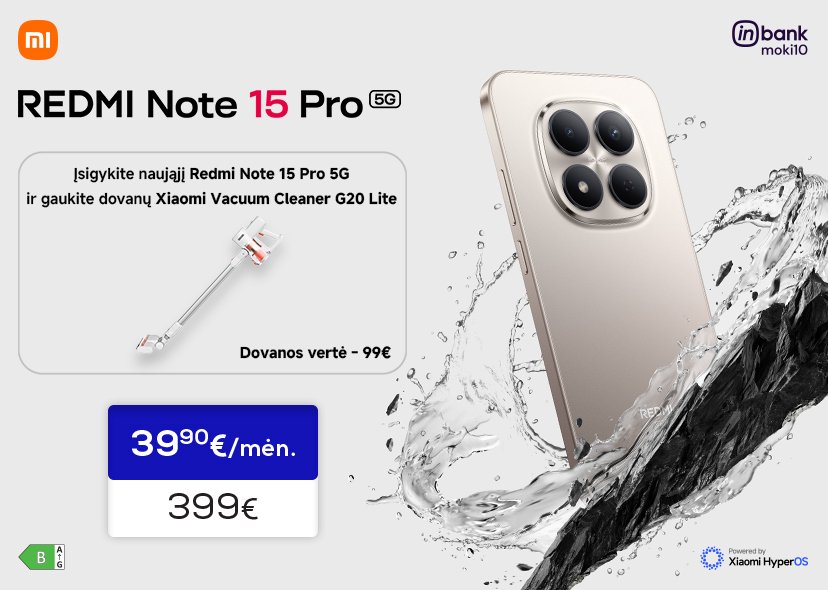 Naujiena! Redmi Note 15 serijos telefonai