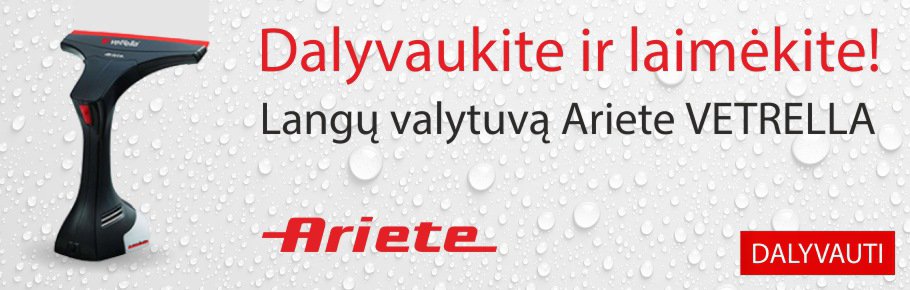 Dalyvaukite ir laimėkite ARIETE langų valytuvą