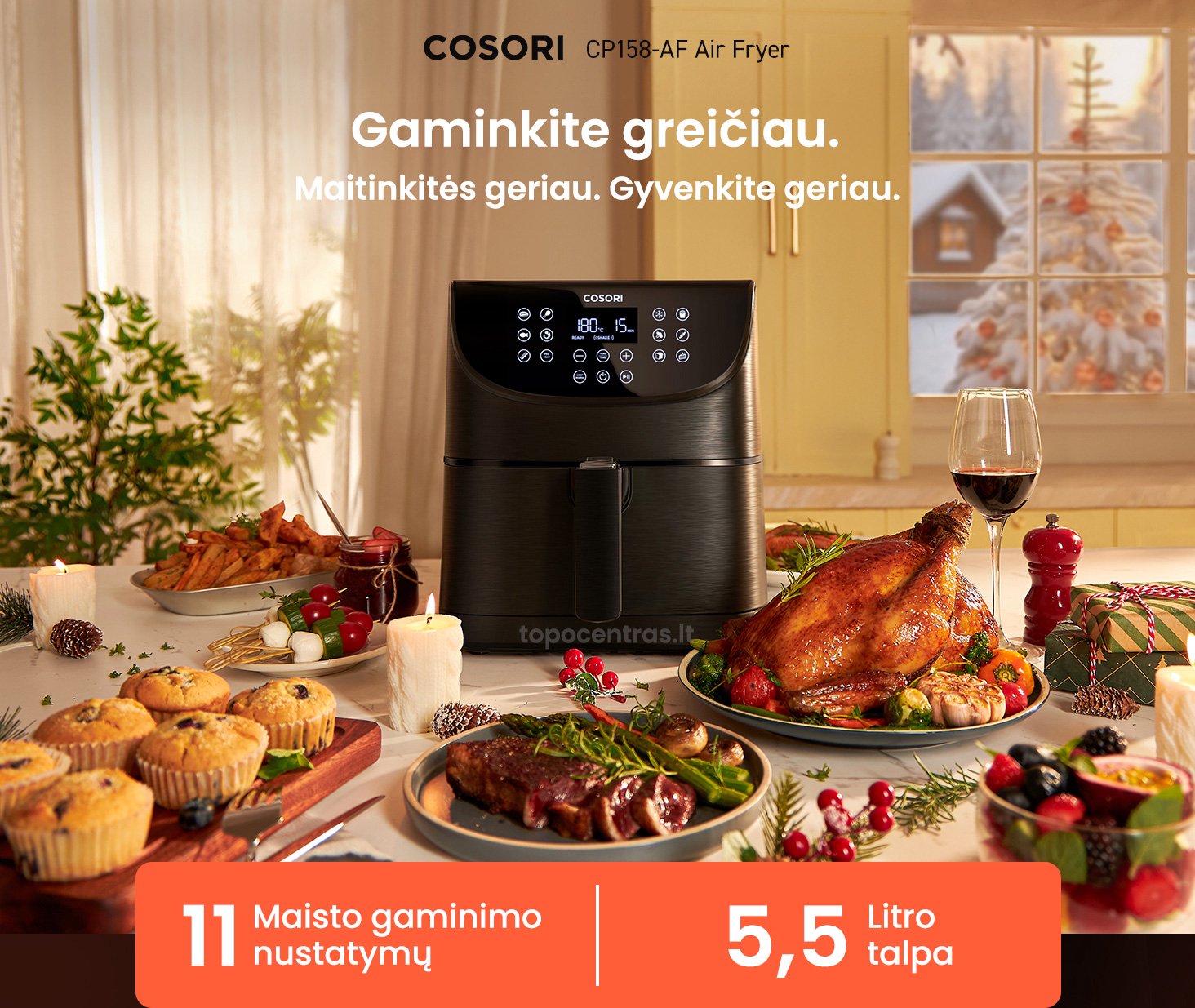Karšto oro gruzdintuvė Cosori
