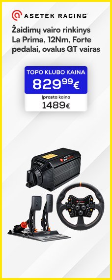 Žaidimų vairo rinkinys ASETEK RACING La Prima, 12Nm, Forte pedalai, ovalus GT vairas