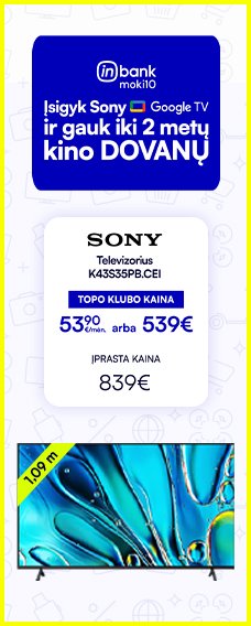Sony televizoriams lizingas be pabrangimo per 10 mėn!