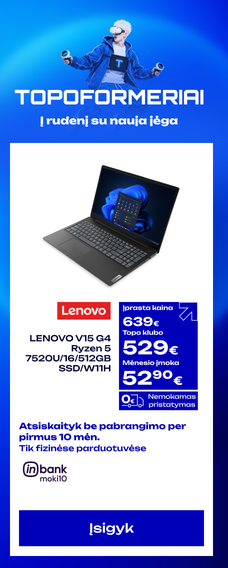 Nešiojamas kompiuteris LENOVO V15 G4 Ryzen 5 7520U/16/512GB SSD/W11H