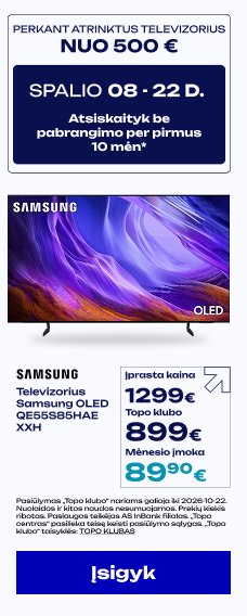 Atrinktiems televizoriams lizingas be pabrangimo per 10 mėn.