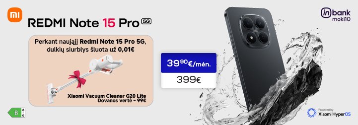 Mobilusis telefonas XIAOMI Redmi Note 15 Pro 5G 8+256GB Black