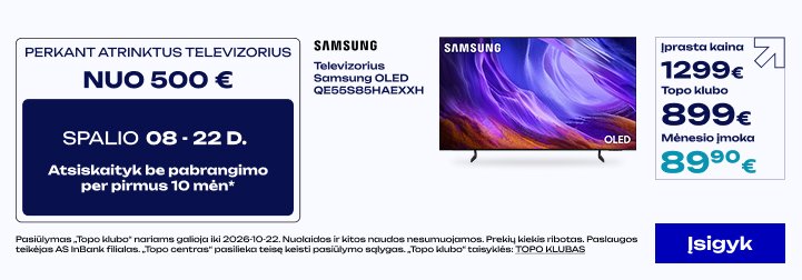 Atrinktiems televizoriams lizingas be pabrangimo per 10 mėn.